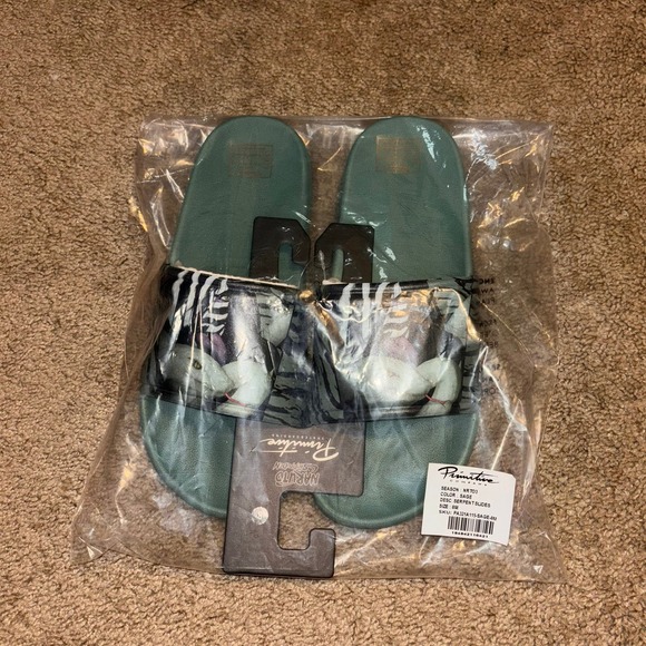 Primitive x Naruto Serpent Slides Sage Green‎ Anime Mens Size 8 - Picture 7 of 7